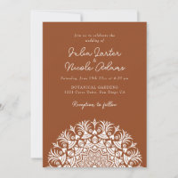 Marron Selle Cuivre Brûlé Mandala Abstrait Mariage