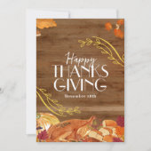 Invitation Marron Simple Joyeux Thanksgiving Médias Sociaux (Devant)