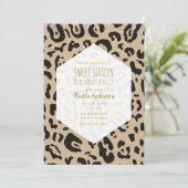 Invitation Marron Tan & Black Cheetah Leopard Chic Douze Ans (Debout devant)