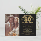 Invitation Marry 50th Anniversary Photo Or et noir (Debout devant)