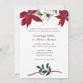 Invitation Marry Christmas Poinsettia Mariage photo (Dos)