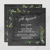 Invitation Marry Script Bouquet de verdure sur le tableau de  (Devant / Derrière)