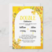 Invitation Mars naissance Daffodil Double fête Anniversaire (Devant)