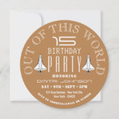 Invitation Mars, navette spatiale fête d'anniversaire (Devant)
