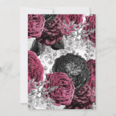 Invitation Marsala Argent Floral Mariage robe Fête des mariée (Dos)