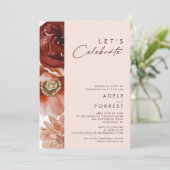 Invitation Marsala Autumn Floral | Blush Fêtons (Debout devant)