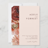 Invitation Marsala Autumn Floral | Brouiller tout en un maria (Devant)