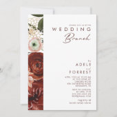 Invitation Marsala Autumn Floral | Brunch Mariage blanc (Devant)