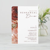 Invitation Marsala Autumn Floral | Dîner de répétition blanc (Debout devant)