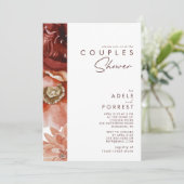 Invitation Marsala Autumn Floral | Douche Couples Blanches (Debout devant)