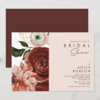 Marsala Autumn Floral | Fête des mariées floue