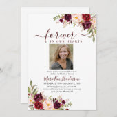 Invitation Marsala Blush Boho Service commémoratif Funéraille (Devant / Derrière)