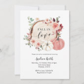 Invitation marsala blush tomber amoureux citrouille douche nu (Devant)