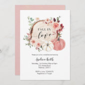 Invitation marsala blush tomber amoureux citrouille douche nu (Devant / Derrière)