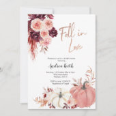 Invitation marsala blush tomber amoureux citrouille douche nu (Devant)