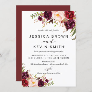 Invitation Marsala bordeaux