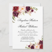 Invitation Marsala bordeaux floral (Devant)