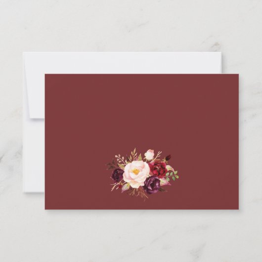 Invitation Marsala bordeaux floral RSVP V3 (Dos)