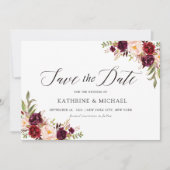 Invitation Marsala Bordeaux Save the Date (Devant)