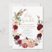 Invitation Marsala Bourgogne Citrouille Baby Sprinkle Invitat (Devant)