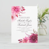 Invitation Marsala - Bourgogne et Mariage de automne d'automn (Debout devant)