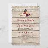 Invitation Marsala Bourgogne Fleur Brunch & Bubbly (Devant)