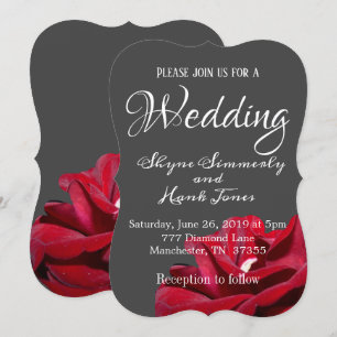 Invitation Marsala Bourgogne Floral Grey Mariage moderne