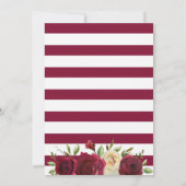 Invitation Marsala Bourgogne Rouge Floral Automne Mariage d'h (Dos)