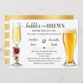 Invitation Marsala Bubbles & Brews avant de faire Couples Dou (Devant / Derrière)