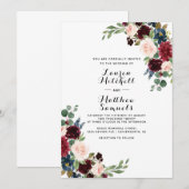 Invitation Marsala Burgundy (Devant / Derrière)