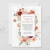 Invitation Marsala Burgundy Blush Fall Floral Mariage (Devant)
