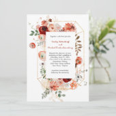 Invitation Marsala Burgundy Blush Fall Floral Mariage (Debout devant)