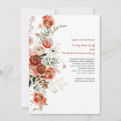 Invitation Marsala Burgundy Blush Fall Floral Mariage Invitat (Devant)