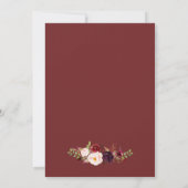 Invitation Marsala burgundy floral (Dos)