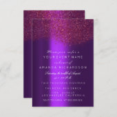 Invitation Marsala Burgundy Parties scintillant violet nuptia (Devant / Derrière)