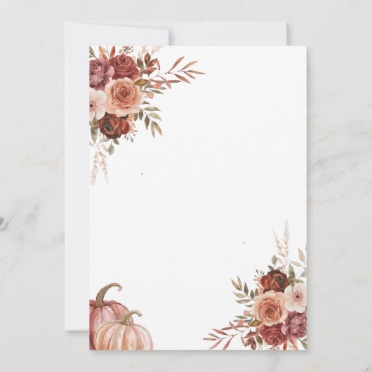 Invitation Marsala Citrouille Arch Fall In love Baby shower (Dos)