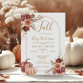 Invitation Marsala Citrouille Arch Fall In love Baby shower