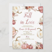 Invitation Marsala Citrouille Chute En Amour Couple Douche (Devant)