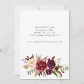 Invitation Marsala de Bourgogne Fête des mariées florale (Dos)