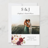 Invitation Marsala de Bourgogne Fête des mariées Florale Rech (Dos)