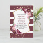 Invitation Marsala de Bourgogne - Grandes fleurs et Mariage d (Debout devant)