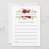 Invitation Marsala et Blush Floral Fête des mariées Conseils (Devant)