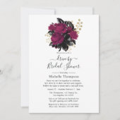 Invitation Marsala et Fleur Gold Virtuelle Drive By Douche (Devant)
