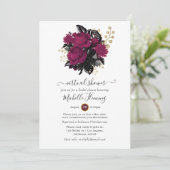 Invitation Marsala et floral doré virtuel Shower (Debout devant)