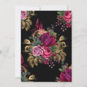 Invitation Marsala et Gold Floral Douche virtuelle (Dos)