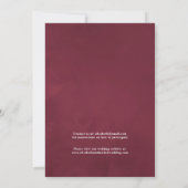 Invitation Marsala et Rose Gold Floral Mariage virtuel (Dos)