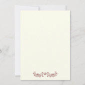 Invitation Marsala feuillage & initiales douche mariage nupti (Dos)