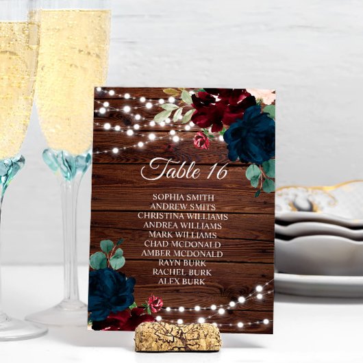 Invitation Marsala & Fleurs de marine Sièges rustiques Graphi