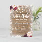 Invitation Marsala flocon de neige est sur le chemin baby sho (Debout devant)