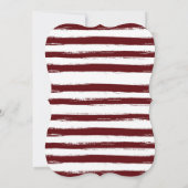 Invitation Marsala Floral Burgundy Stripes Mariage (Dos)